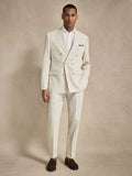 Sand Double-Breasted Blazer Tailored Fit