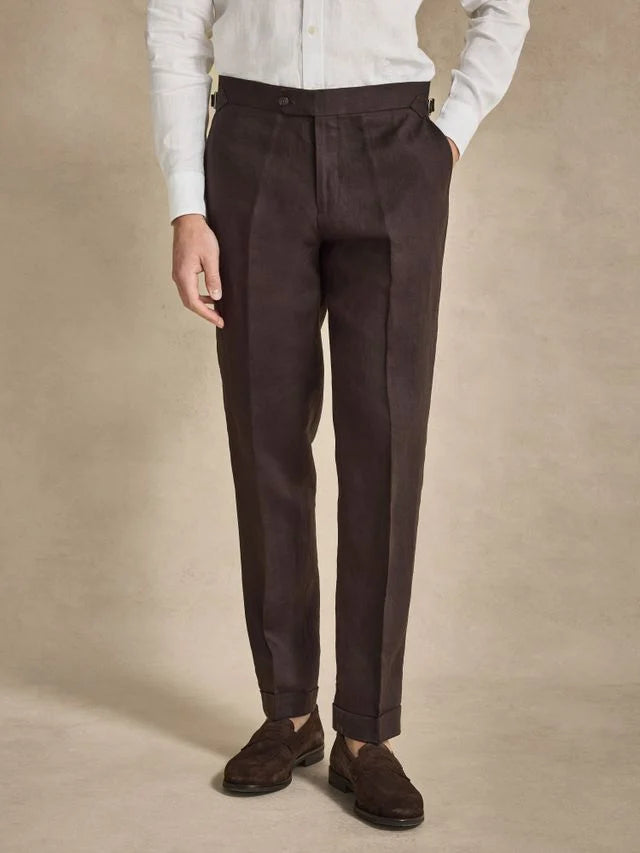 Dark Brown Linen Trousers