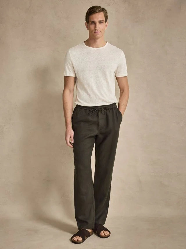 Dark Green Trousers Relaxed Fit
