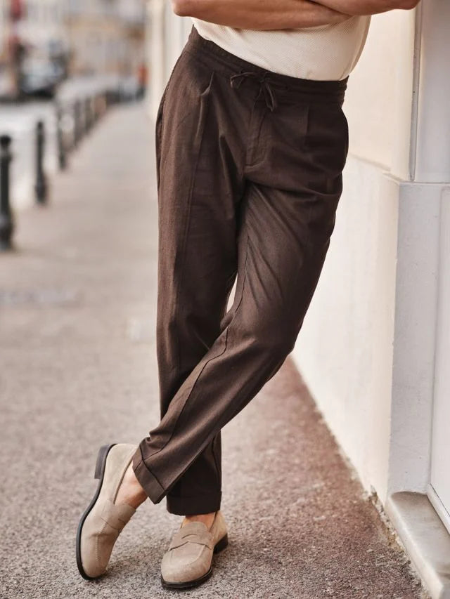 Dark Brown Linen Trousers