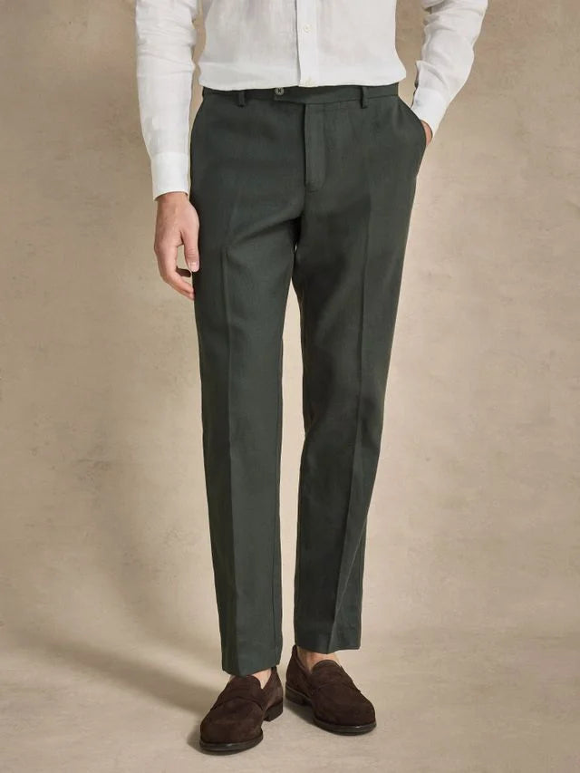 Dark Green Linen Trousers